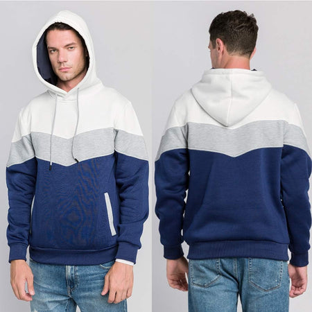 Mens Long Sleeve Casual Multicolor Pullover Drawstring Hoodie Hem Curved Basic Breathable Sweatshirt