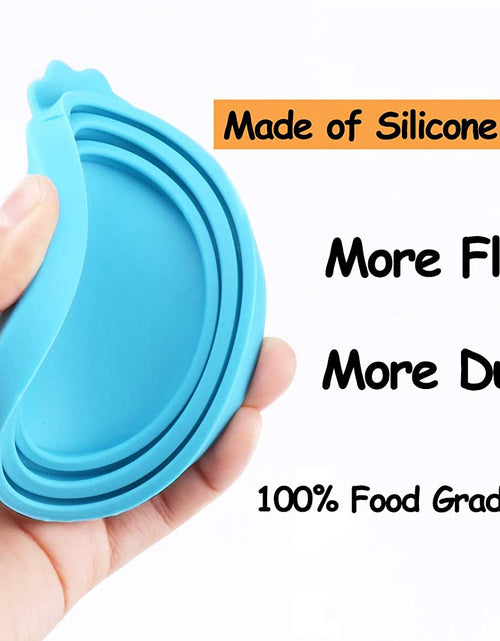 Load image into Gallery viewer, Pet Food Can Cover Silicone Can Lids for Dog and Cat Food(Universal Size,One Fit 3 Standard Size Food Cans)