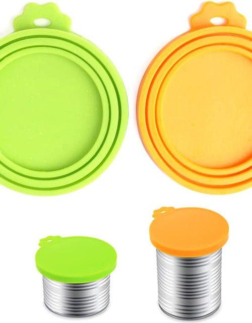 Load image into Gallery viewer, Pet Food Can Cover Silicone Can Lids for Dog and Cat Food(Universal Size,One Fit 3 Standard Size Food Cans)