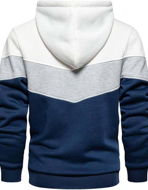 Load image into Gallery viewer, Mens Long Sleeve Casual Multicolor Pullover Drawstring Hoodie Hem Curved Basic Breathable Sweatshirt
