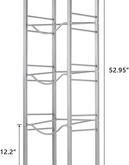 Load image into Gallery viewer, 5-Tier Water Jug Rack, 5 Gallon Detachable Water Bottle Holder for Kitchen, Office, Home, Silver