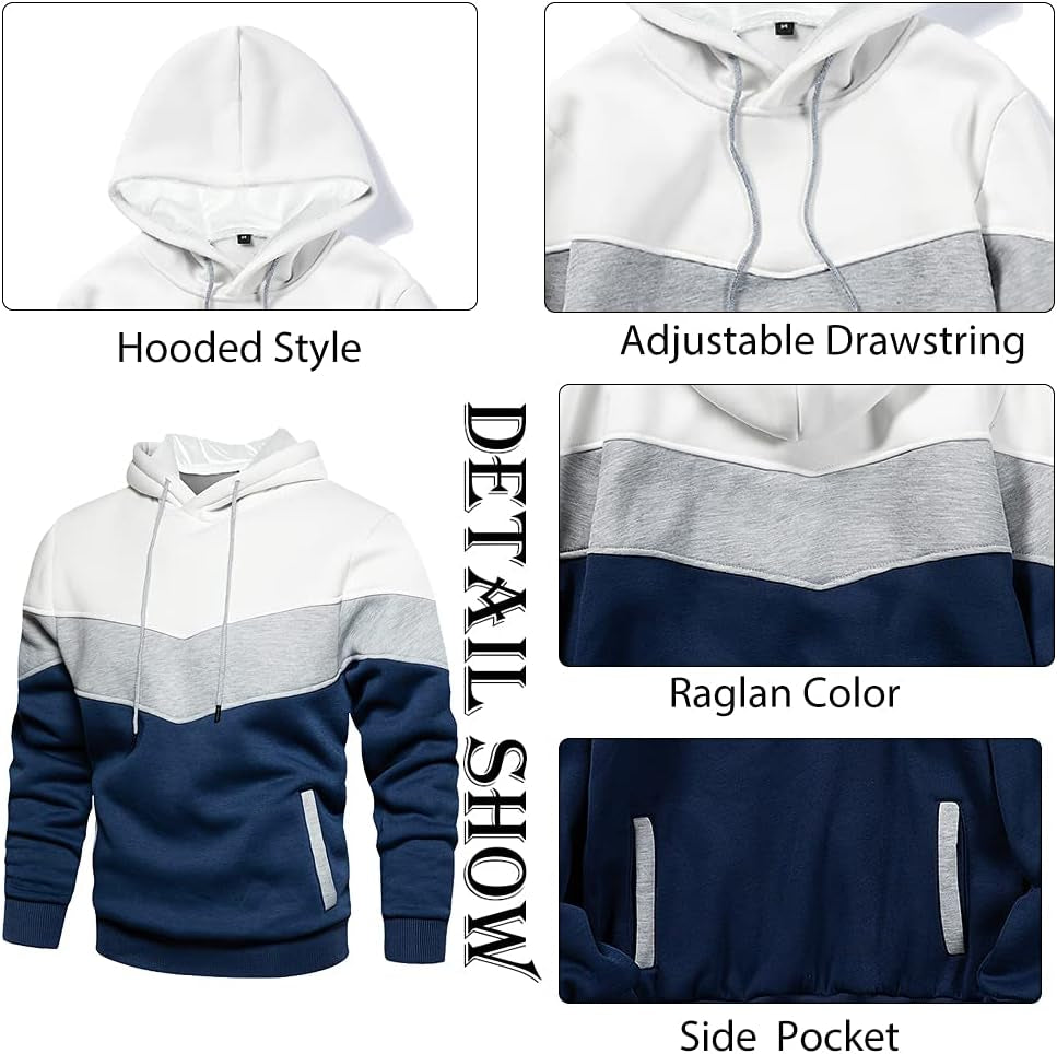 Mens Long Sleeve Casual Multicolor Pullover Drawstring Hoodie Hem Curved Basic Breathable Sweatshirt