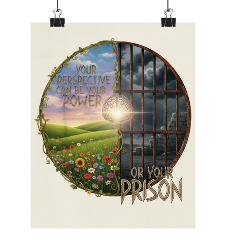 Inspirational Matte Vertical Posters - "Your Perspective Can Be Your Power or Your Prison"