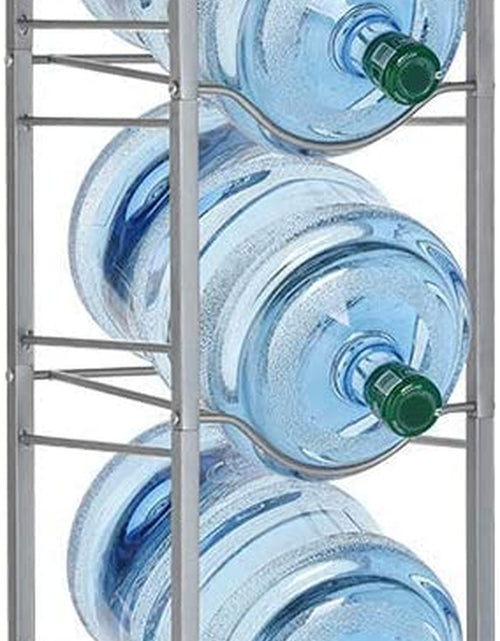 Load image into Gallery viewer, 5-Tier Water Jug Rack, 5 Gallon Detachable Water Bottle Holder for Kitchen, Office, Home, Silver