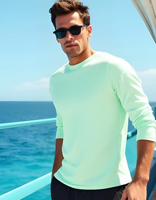 Load image into Gallery viewer, Swim Shirts for Men UPF50+ Sun Protection Shirts Mens Long Sleeve Mens Rash Guard
