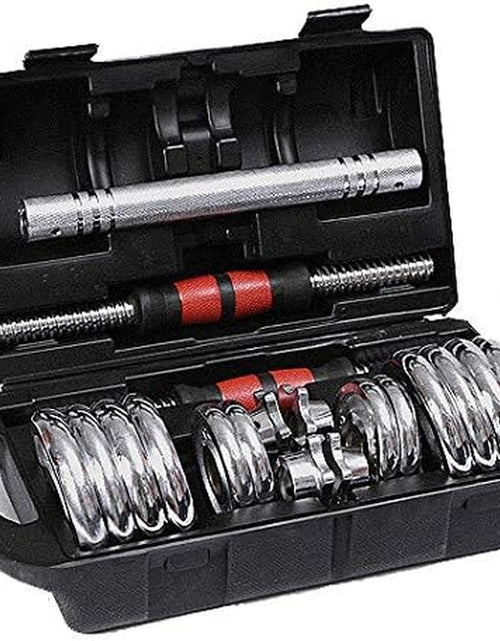 Load image into Gallery viewer, Cast Iron Adjustable Dumbbell Barbell Set (110LB/66LB/44LB), Weight with Connecting Rod 2 in 1 Home Body Workout Exercise Equipment for Men and Woman…
