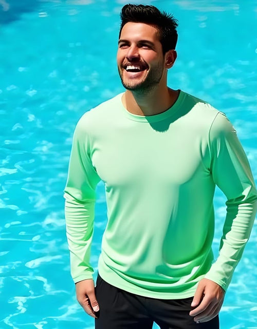 Load image into Gallery viewer, Swim Shirts for Men UPF50+ Sun Protection Shirts Mens Long Sleeve Mens Rash Guard