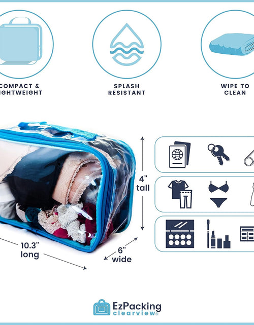Load image into Gallery viewer, Small Clear Travel Packing Cube/See through PVC Plastic Pouch for Carry on Suitcase, Backpack or Diaper Bag/Transparent Multipurpose Accessories, Makeup & Underwear Organizer W/Handle (Orange)