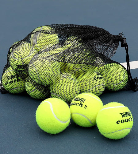 Pressure Training Tennis Balls-12 or 18 Count-Mesh Carry Bag,4 Colors Available,Pressureless Training Exercise Tennis Balls for Beginners.