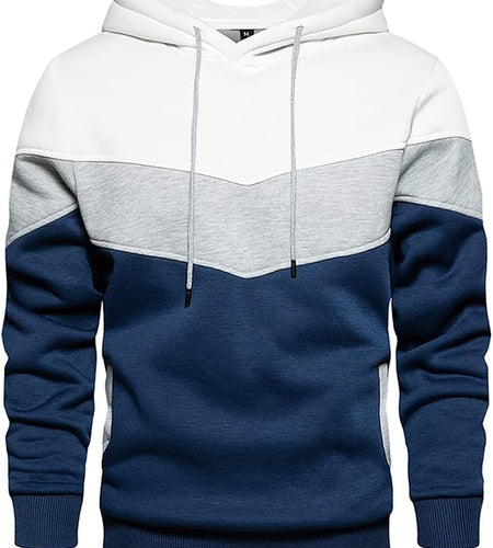 Mens Long Sleeve Casual Multicolor Pullover Drawstring Hoodie Hem Curved Basic Breathable Sweatshirt