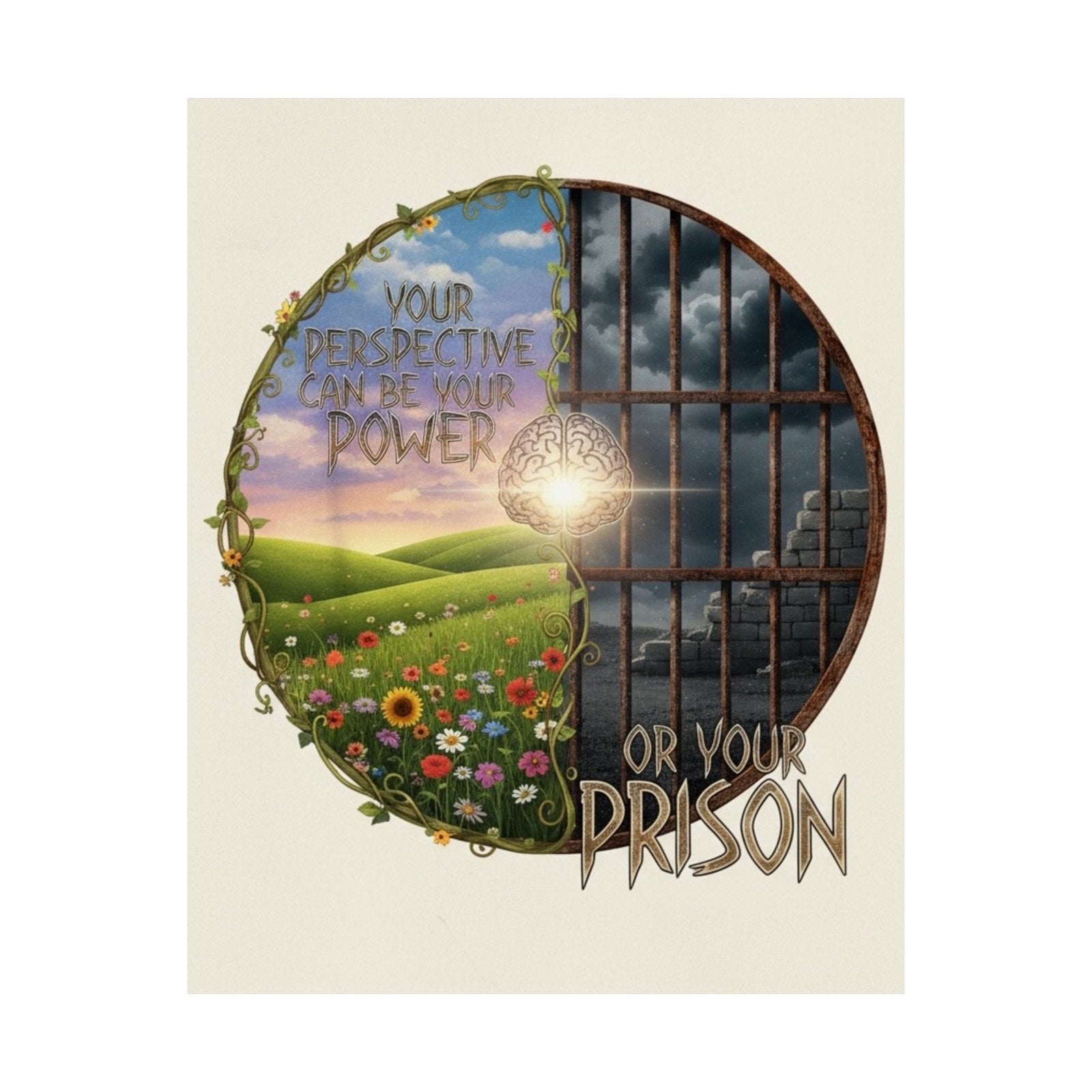 Inspirational Matte Vertical Posters - "Your Perspective Can Be Your Power or Your Prison"