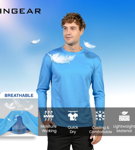 Swim Shirts for Men UPF50+ Sun Protection Shirts Mens Long Sleeve Mens Rash Guard