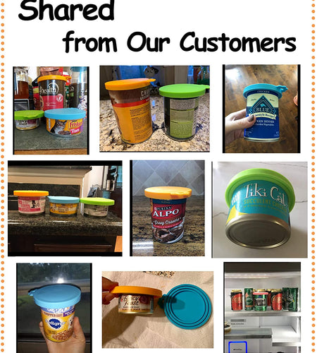 Pet Food Can Cover Silicone Can Lids for Dog and Cat Food(Universal Size,One Fit 3 Standard Size Food Cans)