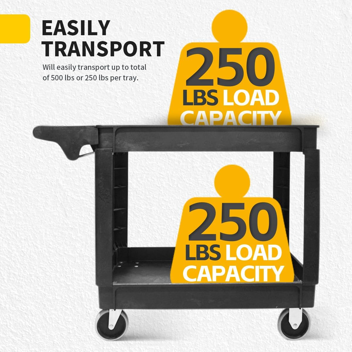 80855 500-Pound Service Cart with Two Trays (40" X 17" Overall Dimensions)