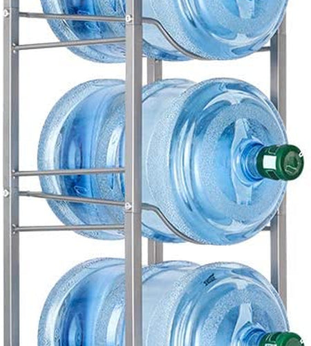 5-Tier Water Jug Rack, 5 Gallon Detachable Water Bottle Holder for Kitchen, Office, Home, Silver