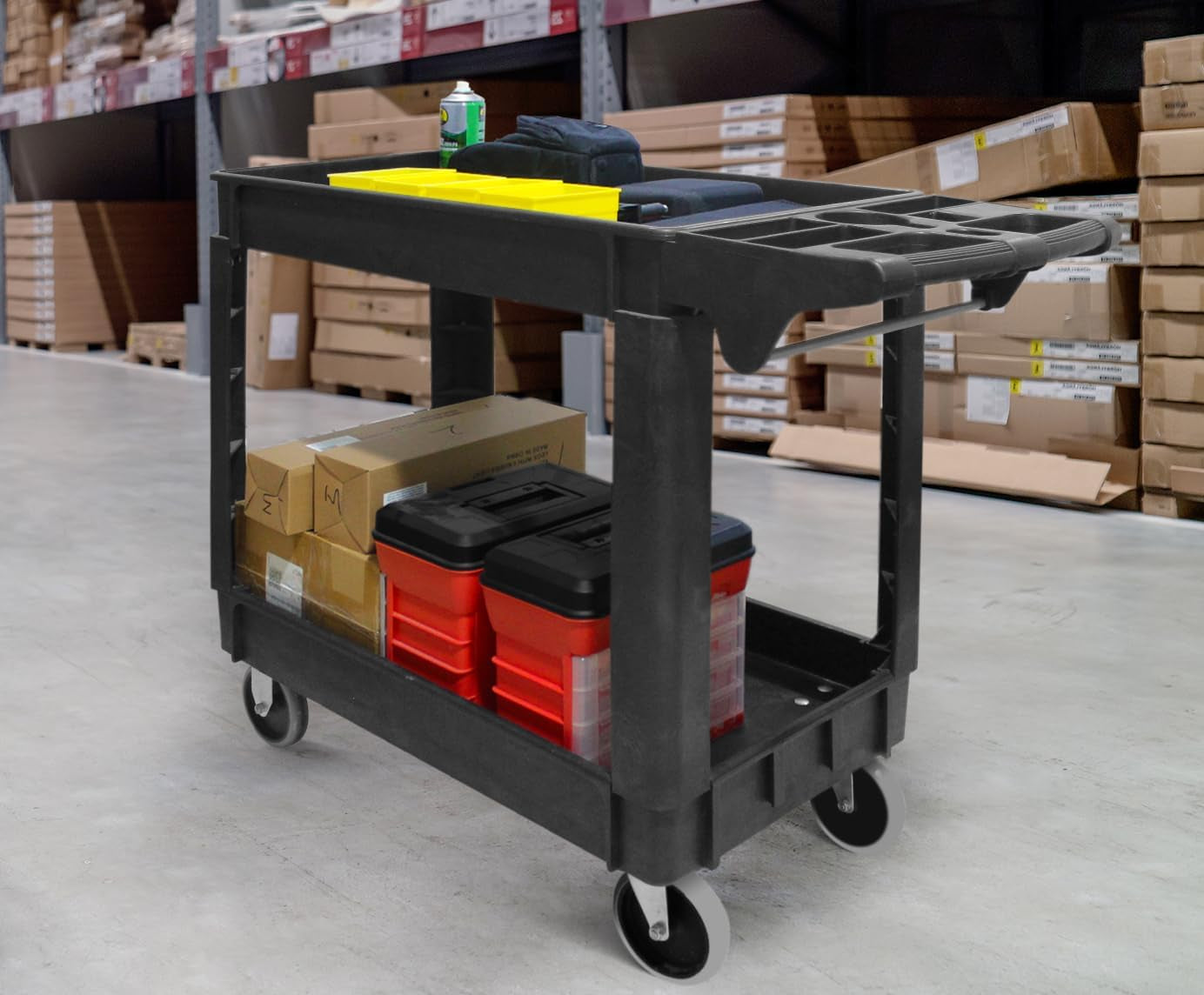80855 500-Pound Service Cart with Two Trays (40" X 17" Overall Dimensions)