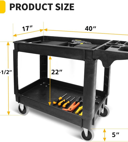 80855 500-Pound Service Cart with Two Trays (40" X 17" Overall Dimensions)