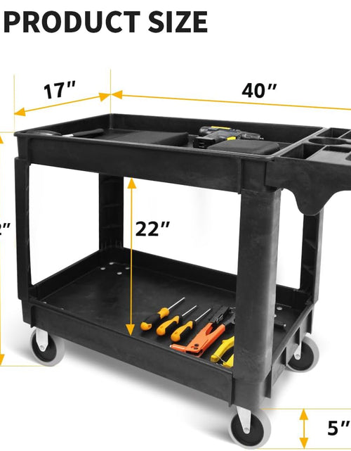 Load image into Gallery viewer, 80855 500-Pound Service Cart with Two Trays (40&quot; X 17&quot; Overall Dimensions)
